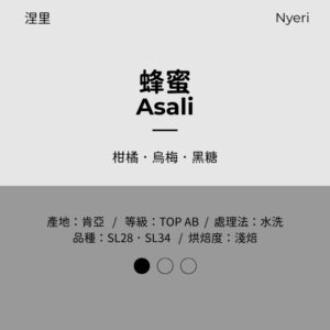 肯亞 水洗 淺焙 蜂蜜 『TOP AB』